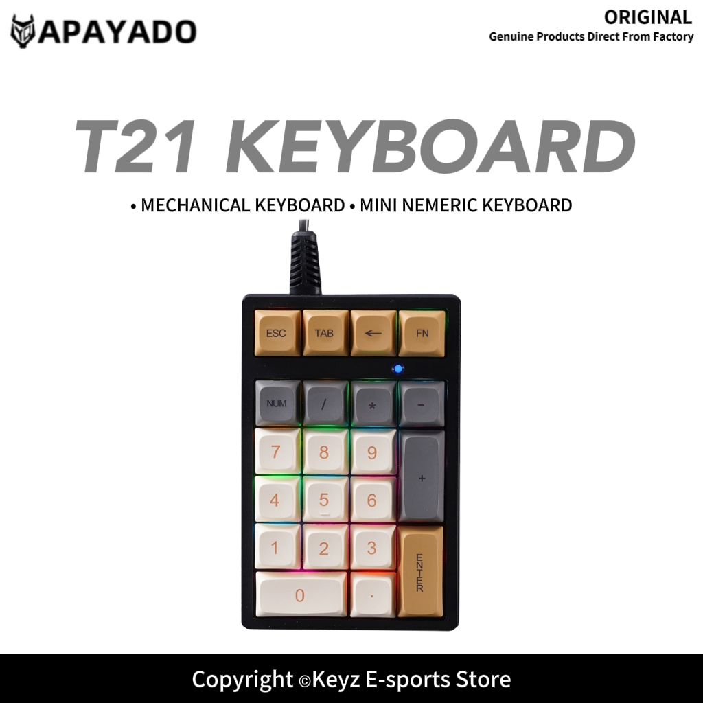 Gaming Keyboard Blue Switches - Tastierino Numerico T21 Mini con Retroilluminazione