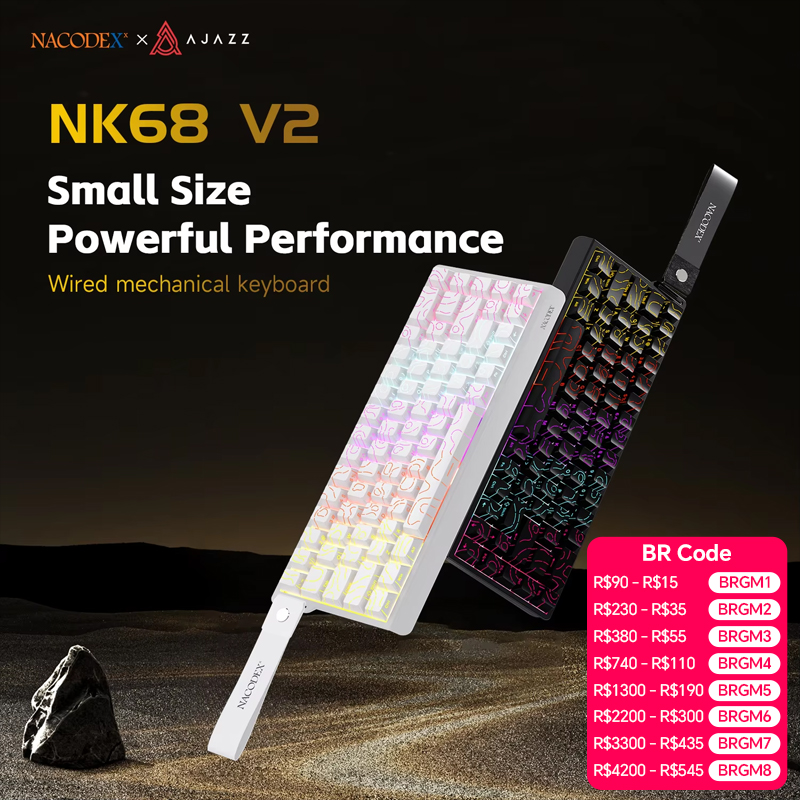 Keyboard Gaming Transparent - Tastiera Meccanica Cablata Monomodale AJAZZ NK68V2,