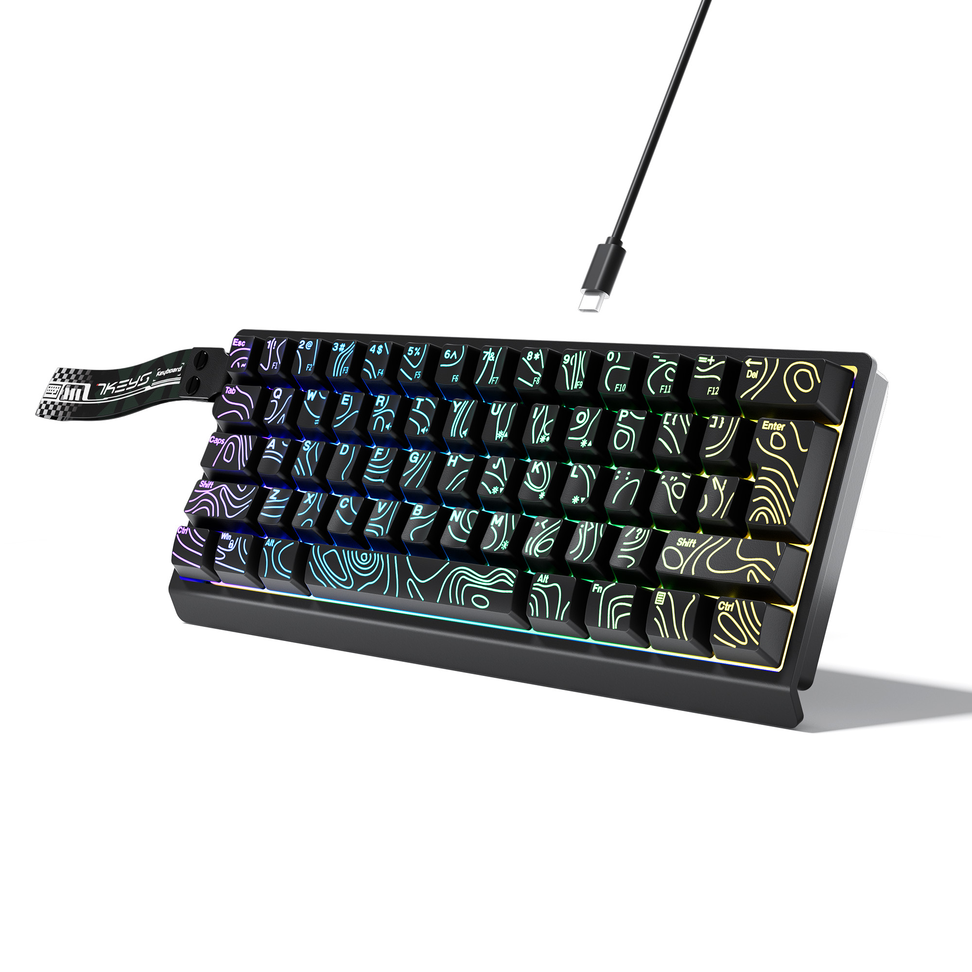 Gaming Keyboard Blue Switches - Tastiera cablata compatta al 60% con