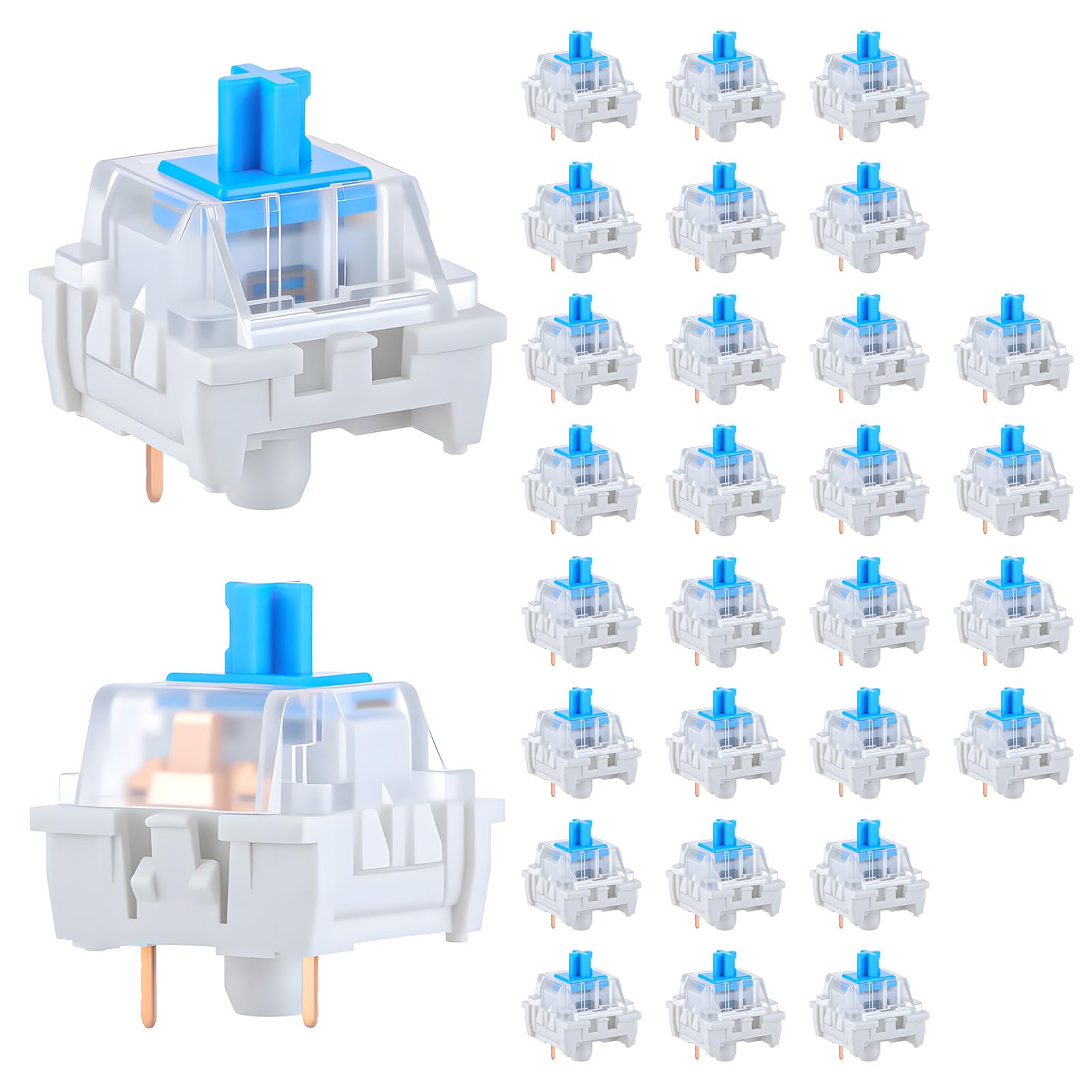 Gaming Keyboard Blue Switches - 30 interruttori per tastiera meccanica, 3