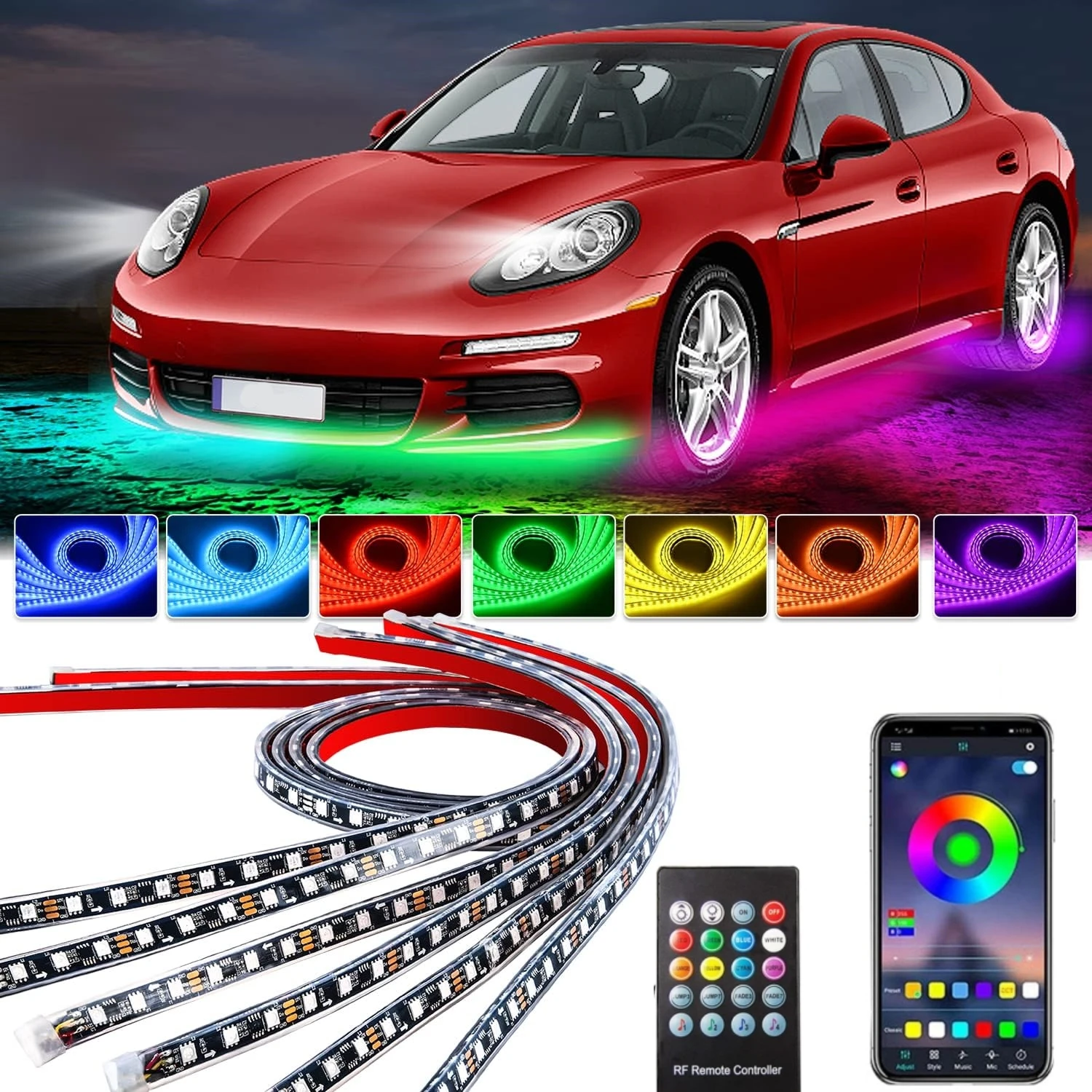 Rgb Underglow Strip - Auto Underglow Neon Light flessibile LED