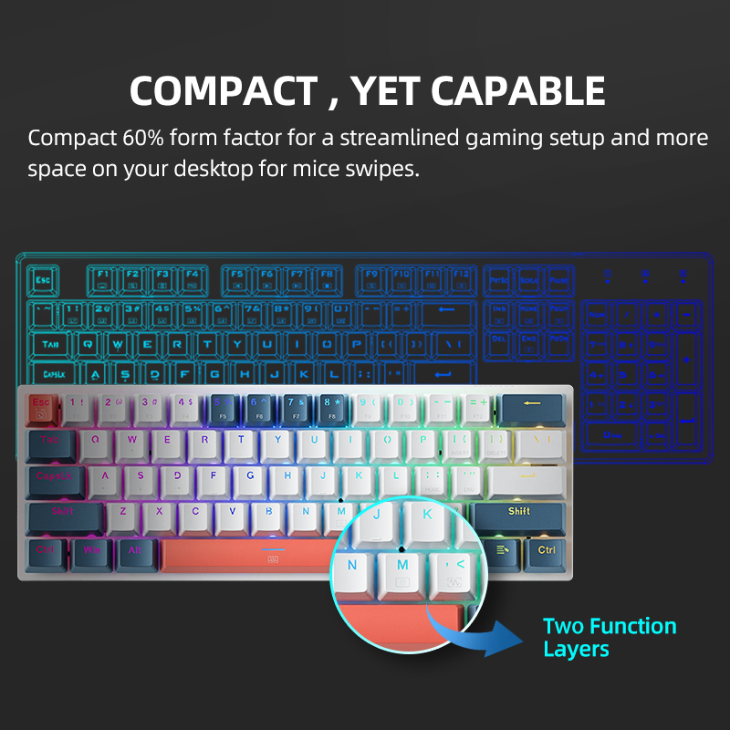 K500-B61 Machenike Mini Keybao - Gaming Keyboard Blue Switches recensione e prezzo