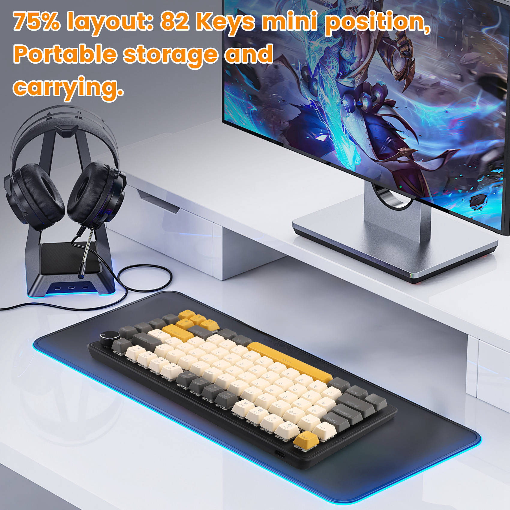 Tastiera da Gaming K82 con Man - Gaming Keyboard Blue Switches recensione e prezzo
