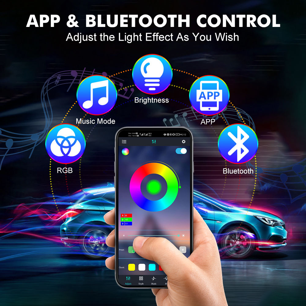 Neon LED Interni Luce per auto - Rgb Underglow Strip recensione e prezzo
